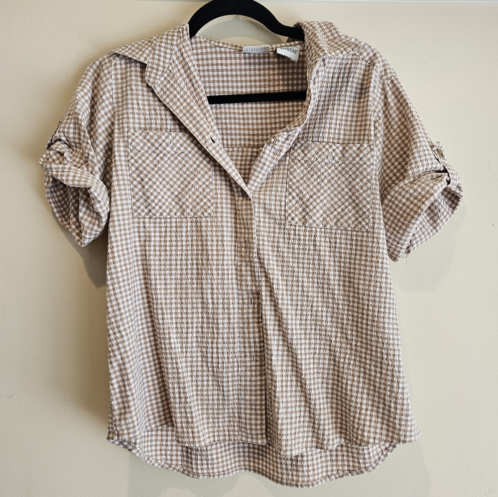 Men's Brown Checkered Shirt